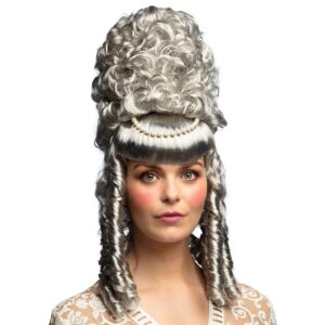 Boland 85822 - Perruque Marie-Sophie, Grise, avec boucles, coiffure en cheveux synthétiques, Moyen-Âge, Noblesse, Mardi gras, Carnaval, Fête à thème, Fête à thème