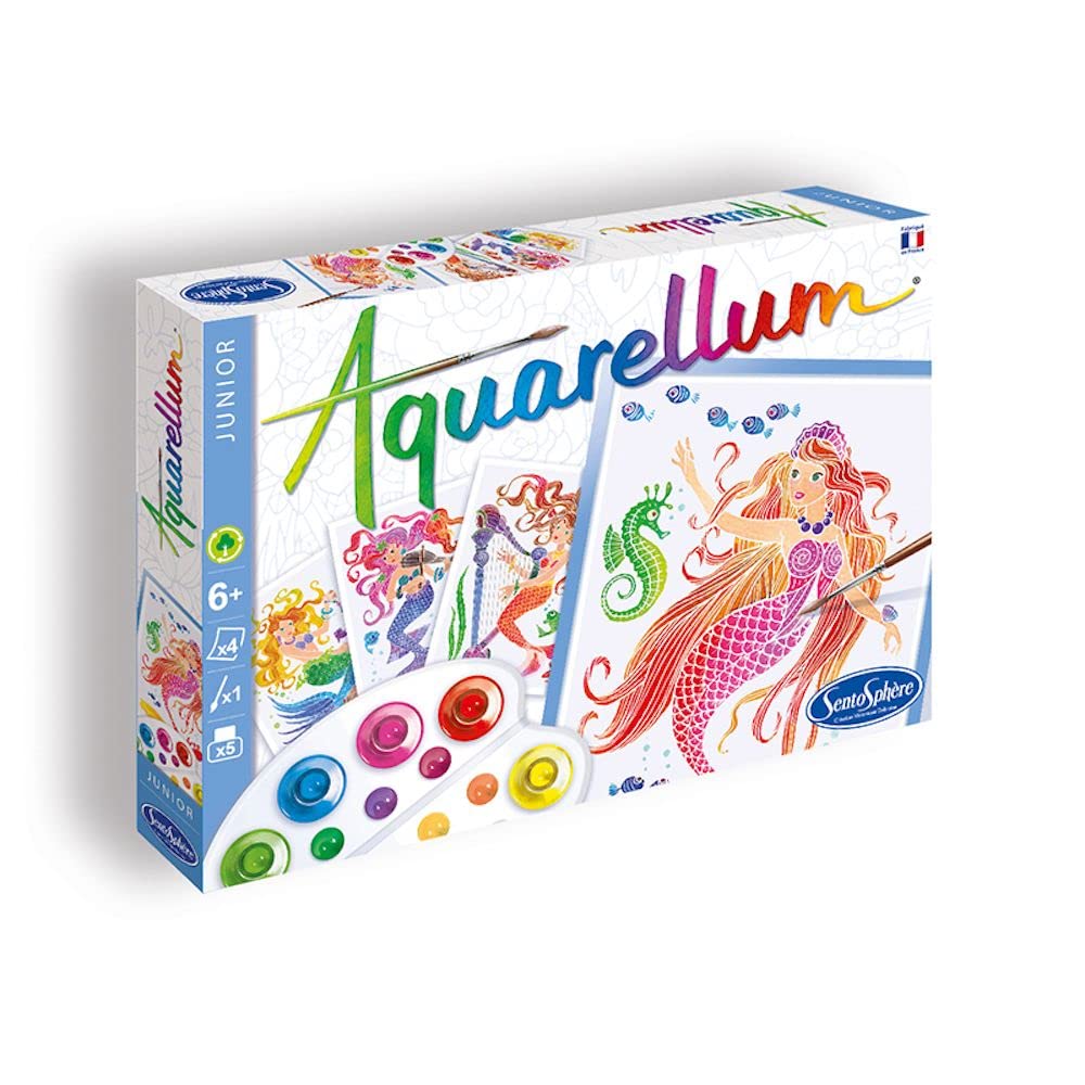 SentoSphère - AQUARELLUM JUNIOR - SIRENES - Kit peinture - Peinture Aquarellable Magique - A partir de 6 ans - fabriqué en France – Image 3