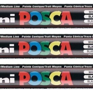 UNI-BALL Couleur?: Blanc uni Posca PC-5 M Marqueur peinture Pointe ogive moyenne 2,5 mm plume à écrire sur n