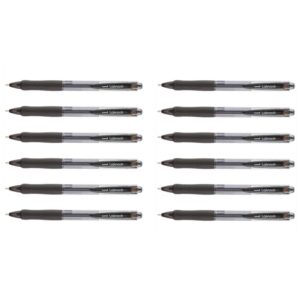 Uni-ball Laknock Retract SN100/14 N Stylo Bille 1,4 mm Noir Lot de 12