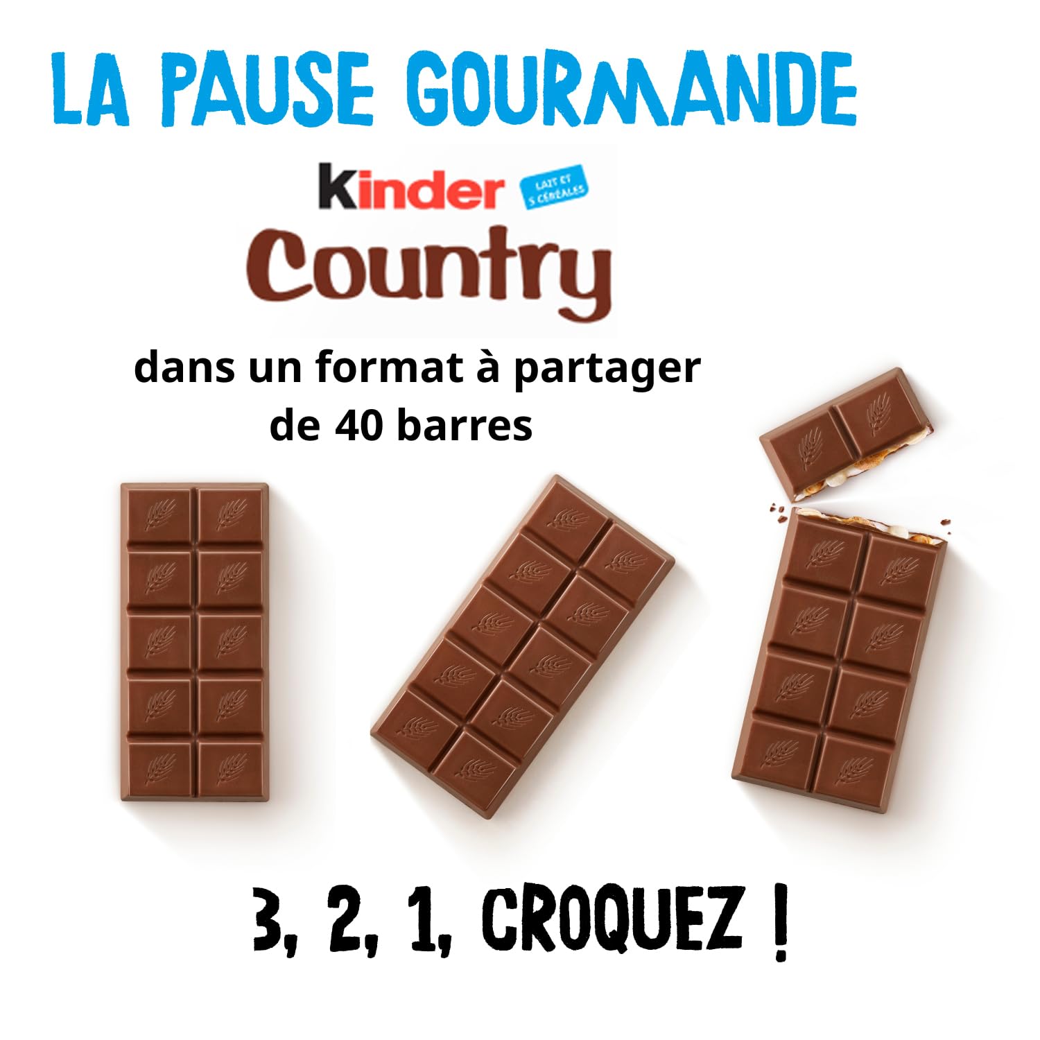 KINDER Country — Barres chocolat au lait et céréales soufflées x40 – Image 2