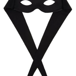 PTIT CLOWN - 91810 - Loup, Masque Bandit, Héros, Justicier - Black Mask - Accessoire de Déguisement - Pour Carnaval, Fêtes à Thèmes, Soirées Costumées, Nouvel An, Cosplay, Anniversaire - Adulte