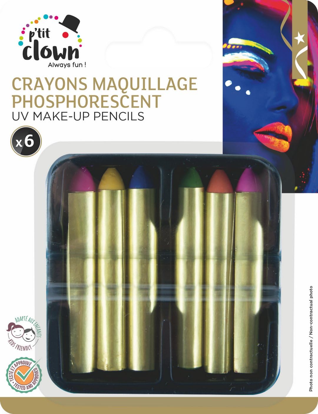 P'TIT CLOWN — 6 Crayons de Maquillage Phosphorescents – Image 3