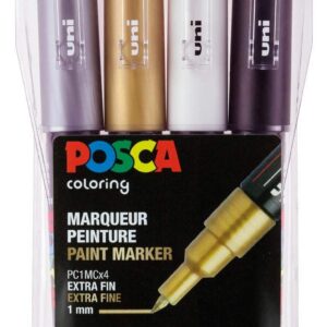 POSCA Set 4 MARQUEURS PC1MC Pochette GSW