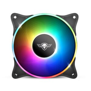 SPIRIT OF GAMER – AIRFORCE Series DUAL RGB – Ventilateur de Refroidissement PC Rétroéclairé Silencieux – Refroidissement Liquide PC Gamer - Adressable RGB – Dim : 120x120x25mm