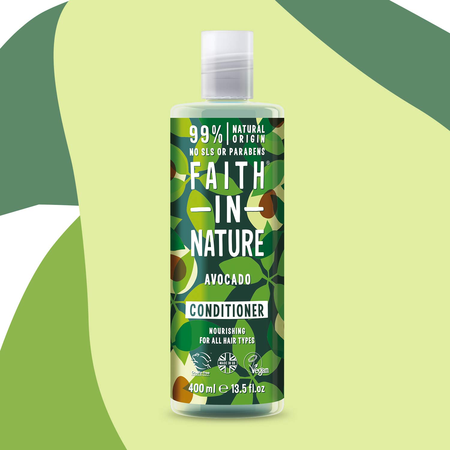 Faith in Nature Naturel Après-Shampoing Avocat, Nourrissant, Vegan et Respectueux des Animaux, Sans Paraben et Sans SLS, Pour Tous Types de Cheveux, 400ml – Image 3