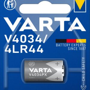 VARTA Piles Bouton V4034/4LR44 alcalines, lot de 1, Alkaline Special, 6V, pour montres, calculatrices, caméras, compactes avec une longue durée de vie et des hautes performances