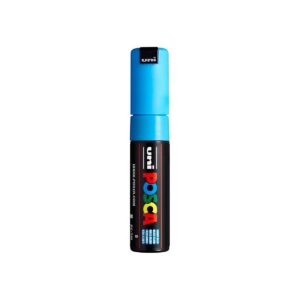 UNIBALL Marqueur peinture à l'eau, encre à pigmentation bleu clair, pointe large UNI POSCA PC7M VF