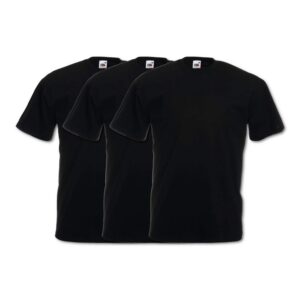 Fruit of the Loom Valueweight Tee, 3 Pack T-Shirt, Noir (Black 36), Small (Lot de 3) Homme