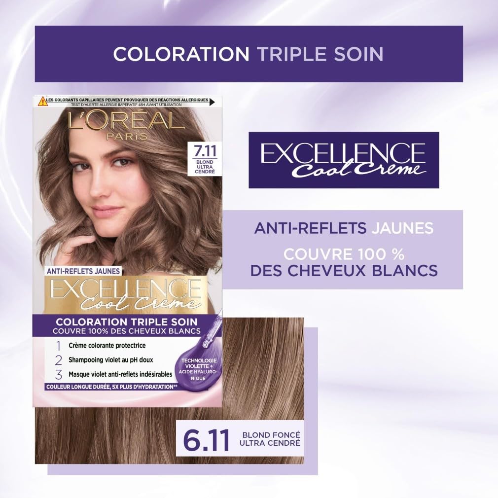 L'ORÉAL PARIS Excellence Cool Crème — Coloration 7.11 Blond Cendré – Image 2