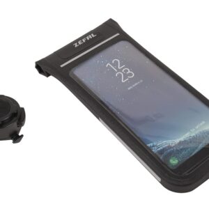 Zéfal Dry Console Support Téléphone Vélo Etanche - Housse universelle + Z Bike Mount Support Smartphone Vélo / Moto Guidon, Noir, L - jusqu'à 6,7 pouces