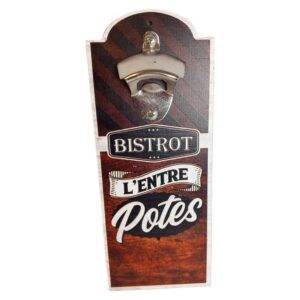 STC Décapsuleur Mural L'ENTRE POTES en Bois 30cm