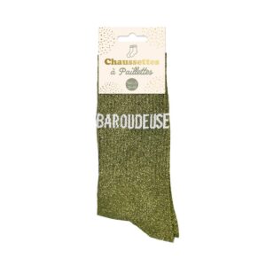 Alternative view of BAROUDEUSE — Chaussettes vertes à paillettes