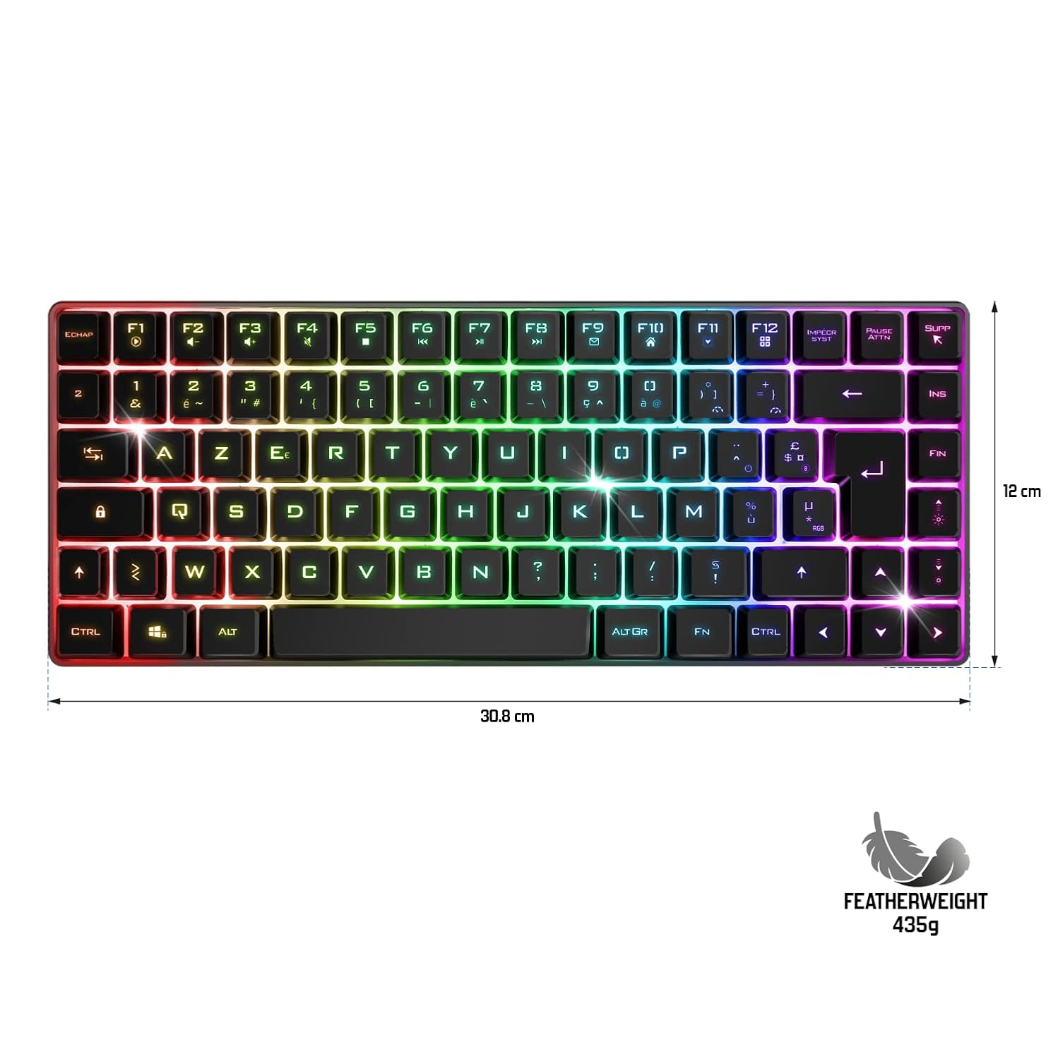 SPIRIT OF GAMER — Clavier gamer sans fil TKL AZERTY RGB – Image 7
