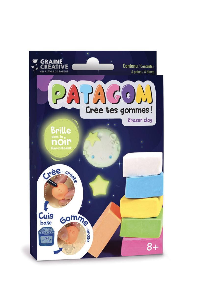 GRAINE CRÉATIVE Patagom — Set de 6 Gommes Phosphorescentes – Image 2