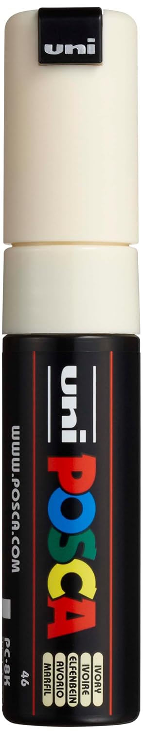 POSCA MARQUEUR IVOIRE BISAUTE LARGE 8MM