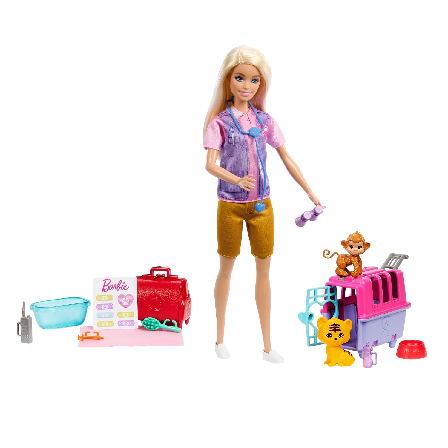 BARBIE — Coffret Sauvetage d’Animaux avec Poupée et 12 Accessoires – Image 4