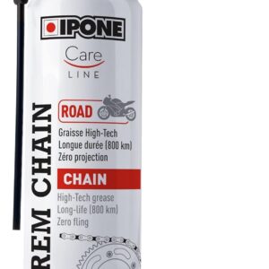 IPONE - Graisse de Chaîne pour Moto de Route X-trem Chain Road – Diffuseur Multi-positions - Tenue longue durée 800 kms – Pulvérisation précise sans projection - Visible à l'application - 250 ml