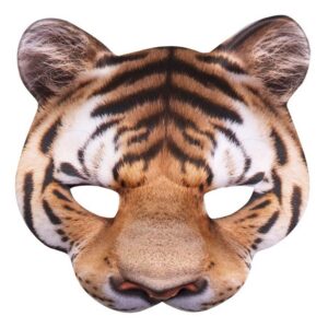 Boland 56730 - Demi-masque tigre, avec élastique, masque visage, masque animal, chat sauvage, déguisement, carnaval, fête à thème