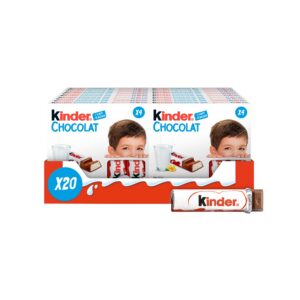 Kinder Petites barres de chocolat, boîte-cadeau de chocolat en vrac, tablette de chocolat au lait fine fourrée au lait, paquet de 20 x 50 g
