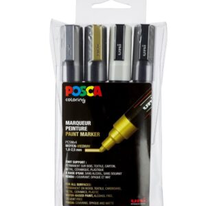 POSCA Set 4 MARQUEURS PC5M Pochette GSW