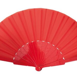 P'tit Clown - 72984 - Éventail Pliable en Tissu pour Femme - Accessoire de Déguisement - pour Carnaval, Fêtes à Thèmes, Cosplay, Manga, Danse, Mariage, Décoration - 40 cm (Rouge)