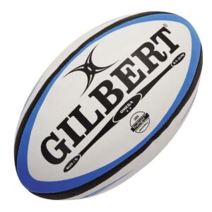 Gilbert Omega Ballon de rugby de match pour homme Bleu / Noir Taille 4