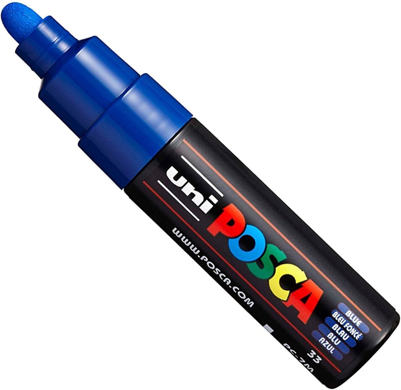 Uni POSCA PC-7M Paint Marker - marqueur – Large Pointe 4,5-5,5 mm – 15 couleurs bleu