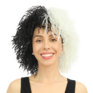 P'TIT CLOWN - 30720 - Perruque Cruella - Taille Unique - Noir/Blanc