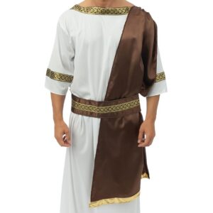 P'tit Clown - 99667 - Panoplie premium de costume Grec - Toge + Ceinture + Couronne - Adulte - Taille S/M