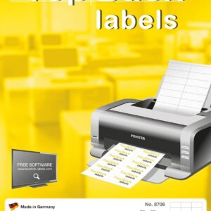 TopStick - Pochette de 2400 étiquettes d'adressage autocollantes (70 x 37 mm) Personnalisables et imprimables, Impression laser / jet d'encre, (8706)