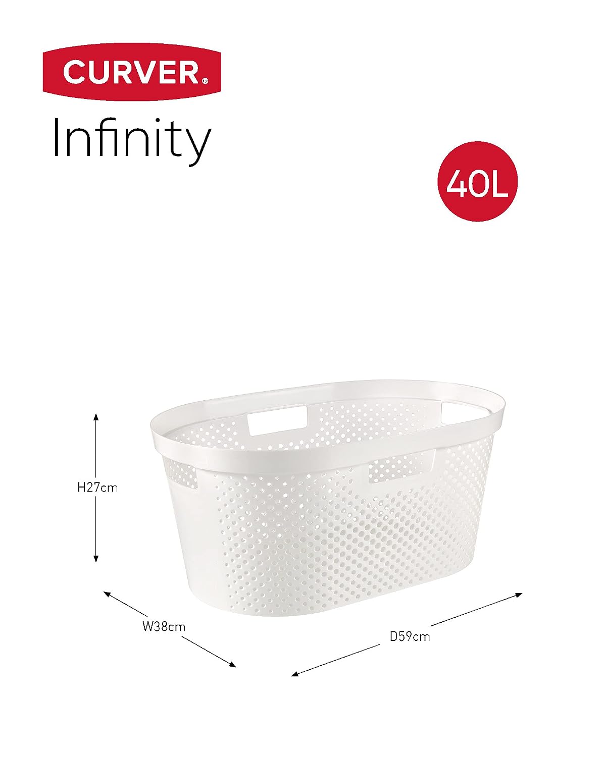 CURVER Infinity — Panier à Linge 40L Blanc – Image 3
