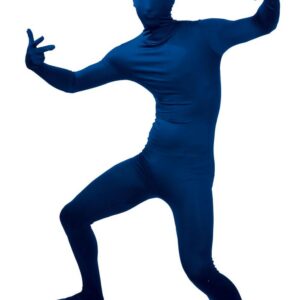 P'TIT CLOWN - 30322 - Costume KOLALAPO - Déguisement Seconde Peau Adulte - Pour Carnaval, Halloween et autres Fêtes Costumées - Facile à Enfiler - Zip à l’arrière - Polyester - M - Bleu