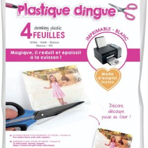 4 Feuilles de Plastique dingue Imprimable A4 - Blanc