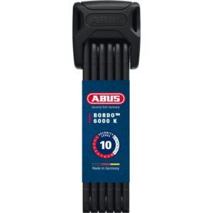 ABUS Antivol pliable Bordo 6000K avec support de serrure SH - Antivol vélo avec cylindre XPlus pour une haute protection contre les manipulations - Niveau de sécurité 10 - Longueur 90 cm