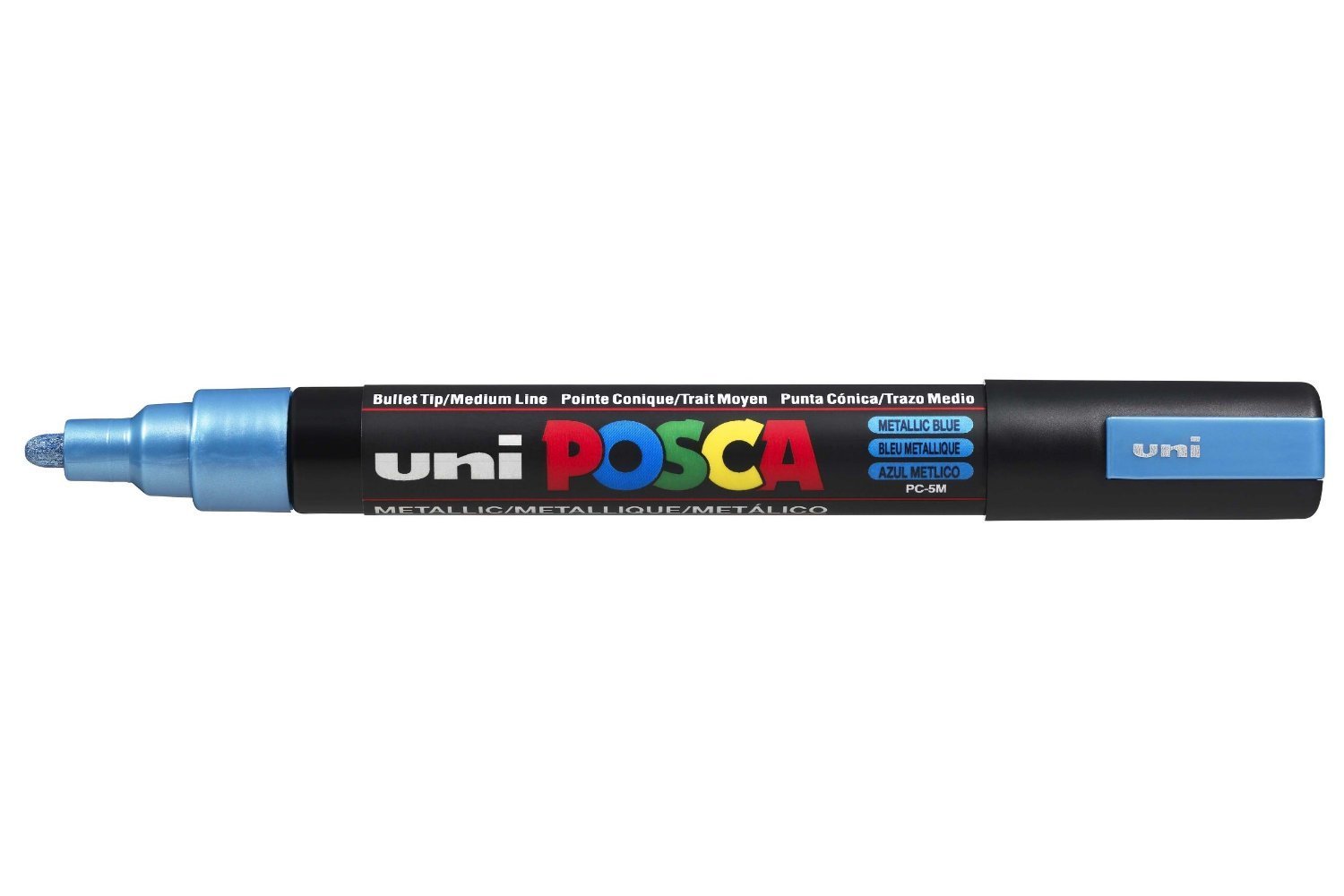 UNI-BALL Marqueur Pte conique moyenne POSCA PC5M 1,8-2,5mm Bleu Métal