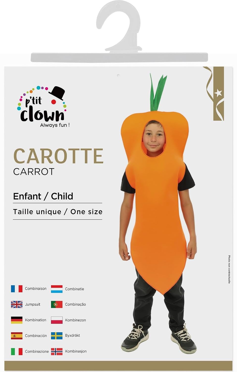 P'TIT CLOWN — Costume Carotte Enfant Taille Unique – Image 5