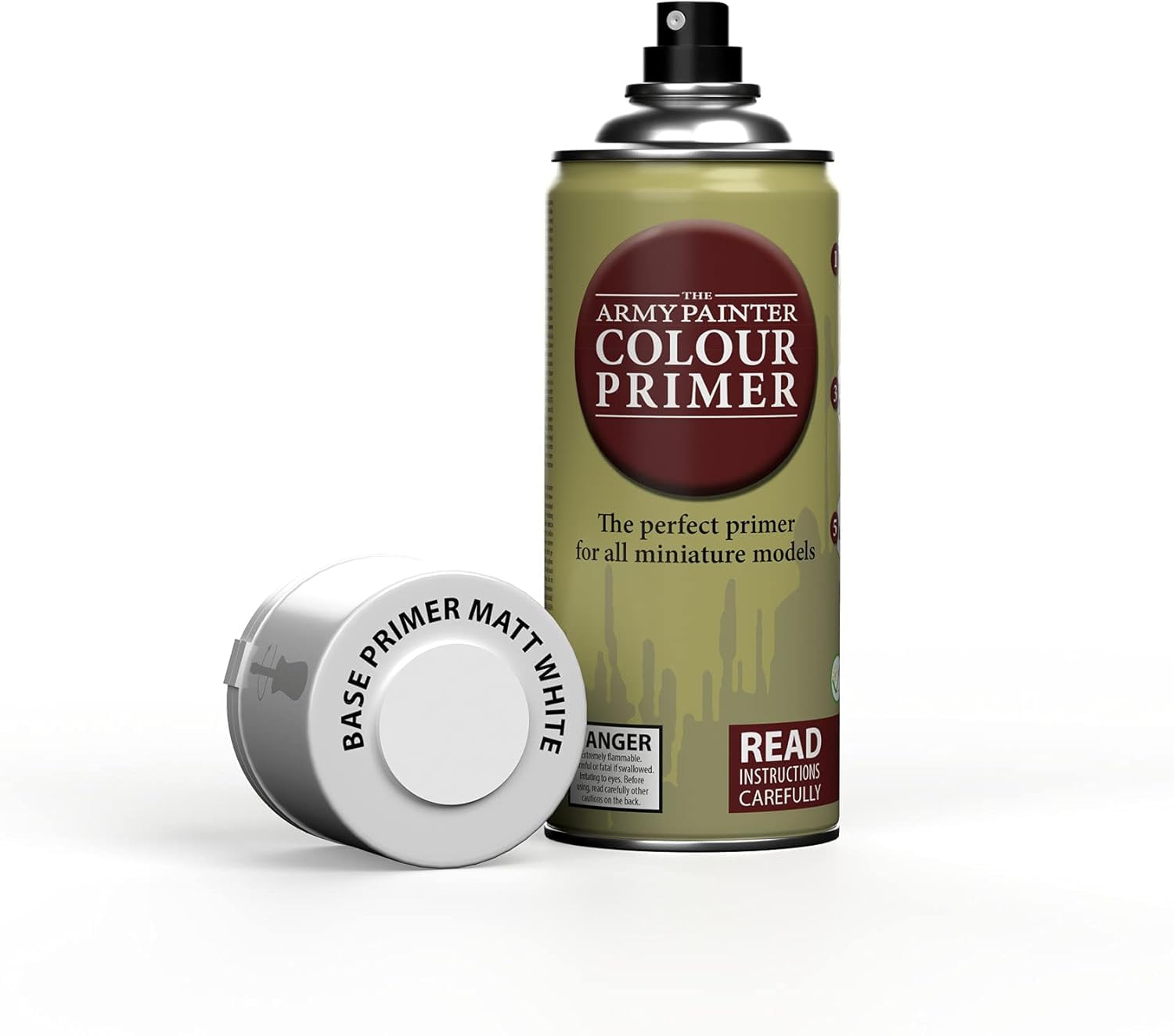 The Army Painter, Colour Primer Matt White, 400 ml Spray Acrylique Blanc Mat, Apprêt pour la Peinture de Figurines Warhammer et Donjon et Dragon
