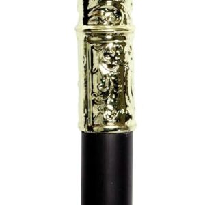 P'TIT CLOWN - 38800 - Canne avec Pommeau Décoré - King's Cane - Accessoire de Déguisement Roi, Marquis, Prince - Carnaval, Fêtes à Thèmes, Halloween, Médiéval, Cosplay, Nouvel an - 92 cm - Or