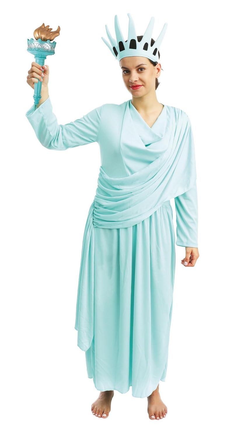 P'tit Clown - 21173 - Déguisement Statut de la Liberté Femme - Parfait pour Carnaval et vos Soirées à Thème - Polyester - L/XL