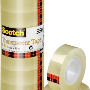 Scotch Ruban Adhésif Transparent - 8 Rouleaux (19 mm x 33 m) - Ruban Adhésif Transparent à Usage Général pour l'Ecole, la Maison et le Bureau
