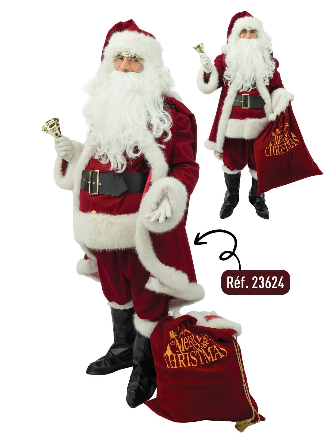 P'TIT CLOWN — Costume Père Noël Luxe Adulte XXL – Image 3