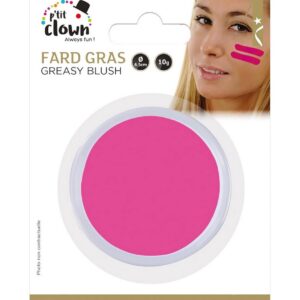 P'TIT CLOWN - 91021 - Fard Gras Rose - 10 g - Ø 6,5 cm - Pallete de Maquillage Déguisement Adulte - Make-up - Peinture Visage - Lavable - Non Toxique - Carnaval, Halloween, Anniversaire, Cosplay