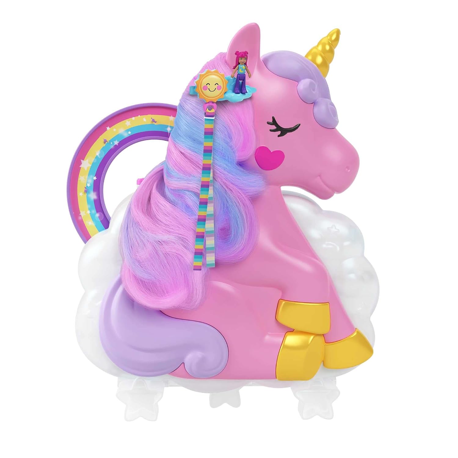 POLLY POCKET — Coffret Salon de Coiffure Licorne Arc-en-Ciel – Image 3