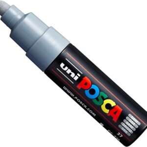 Uni POSCA PC-7M Paint Marker - marqueur – Large Pointe 4,5-5,5 mm – 15 couleurs gris