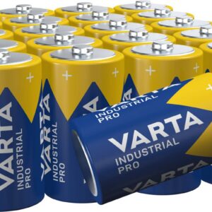 VARTA Piles D Mono, lot de 20, Industrial Pro, Batterie Alcaline, 1,5V, pack de stockage, Made in Germany
