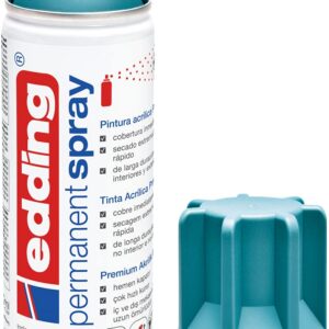 edding 5200 spray permanent - pétrole mat - 200 ml - peinture acrylique pour peindre ou décorer verre, métal, bois, céramique, plastique, toile - peinture acrylique en aérosol