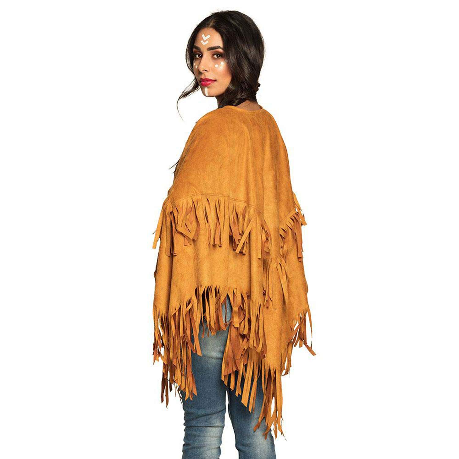 BOLAND — Poncho indien marron taille unique adulte – Image 2
