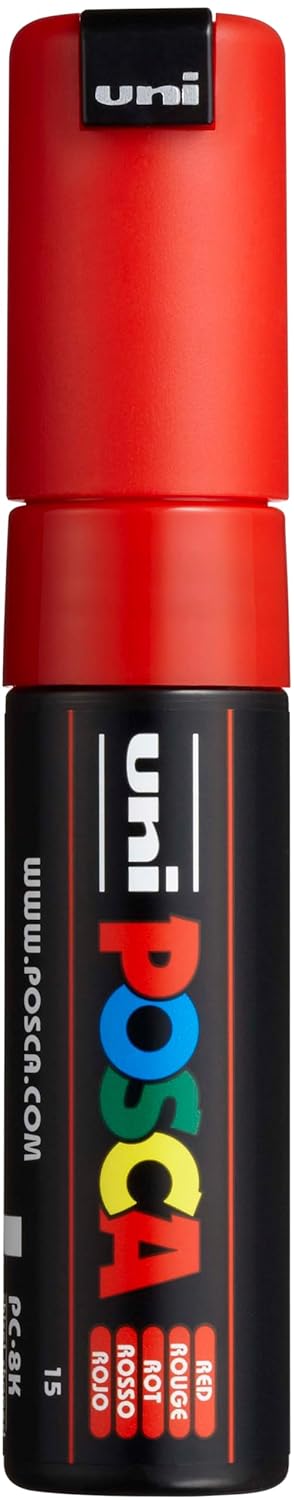 Posca Uni-Ball PC8KR Marqueur Noir, Rouge