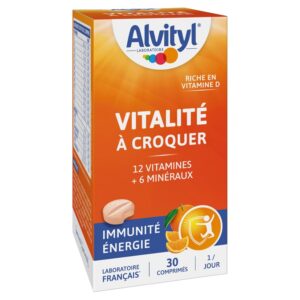 Alvityl - Comprimés à croquer Vitalité - 12 vitamines et 6 minéraux - adultes - 30 comprimés